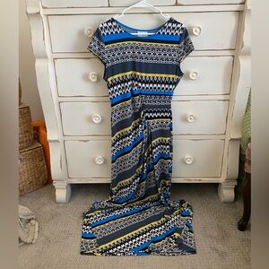 Beige by eci Blue and Black Maxi Dress